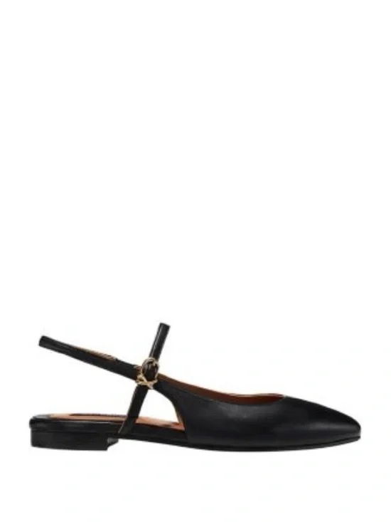Margaux the Crosby Black Pointed Slingback Flats - Picture 3 of 6